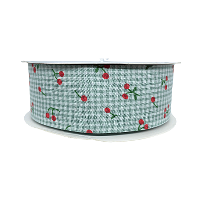 Fita Xadrez Com Cereja 38mm | Metro | Cor: Verde