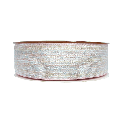 Fita Decorativa De Juta 38mm | Metro | Cor: Rosa Claro
