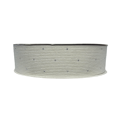Fita Cotelê Com Strass 38mm | Metro Cor: Marfim
