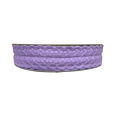 Fita Rendada Flor Dupla 38mm | Metro | Cor: Lilás
