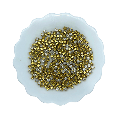 Strass de Costura Dourado | 50 Unidades