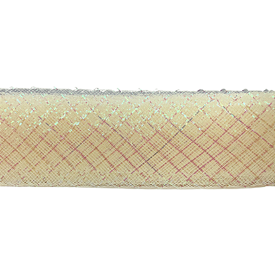 Fita Crinol Com Lurex 45mm | Metro | Cor: Marfim
