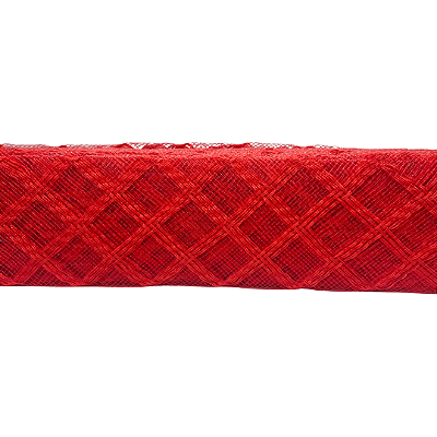 Fita Crinol Trabalhada 45mm | Metro | Cor: Vermelho