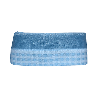 Fita Quadriculada Com Organza 38mm | Metro | Cor: Azul