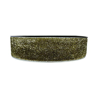 Fita Metalizada Esponjada Glitter 38mm | Metro | Cor: Dourado