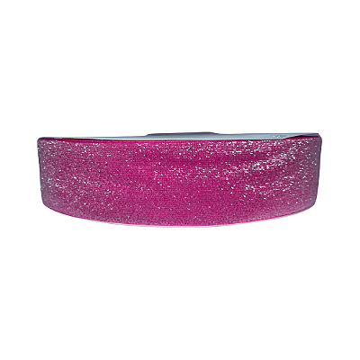 Fita Metalizada Esponjada Glitter 38mm | Metro | Cor: Pink