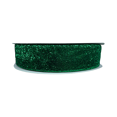 Fita Metalizada Esponjada Glitter 38mm | Metro | Cor: Verde