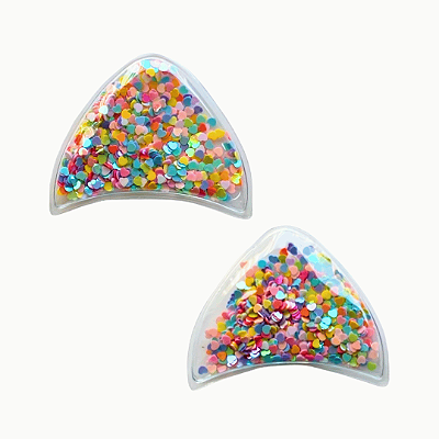 Aplique Orelha Gatinho Plástico com Corações | 2 Unidades | Par