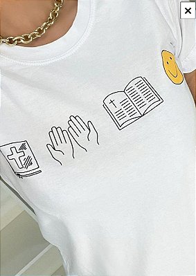 T-SHIRT - Provérbios 3 (frente e costa) -BRANCO