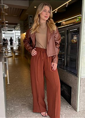 Calça Pantalona Manoela Crepe