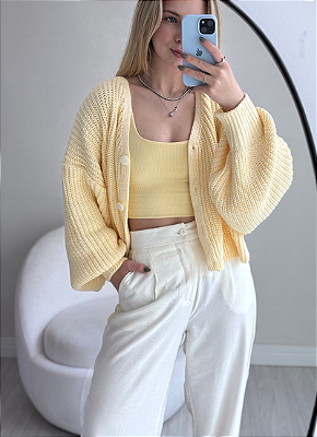 Cardign Cecília Amarelo Manteiga
