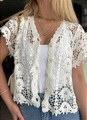 Blusa Renda Guipir Marcela