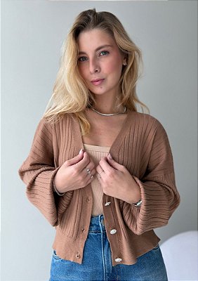 Cardigan Clarisse Marrom Cachemir