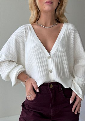 Cardigan Clarisse Branco Cachemir