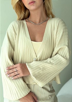 Cardigan Clarisse Bege Cachemir