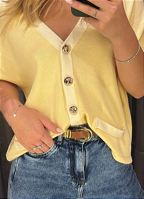 Blusa Tricô Amarelo Suave