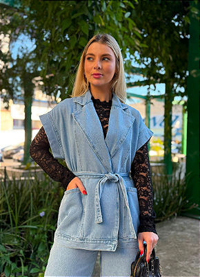 Colete Jeans Catarina Azul Claro