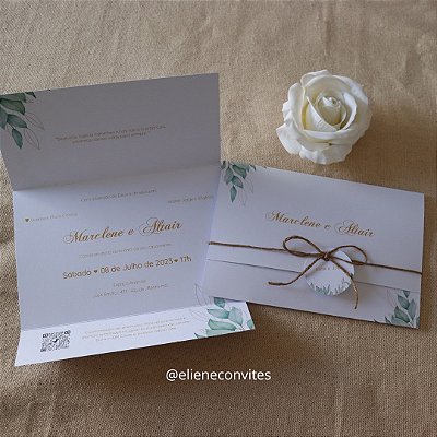 50 Convites de casamento Botânico