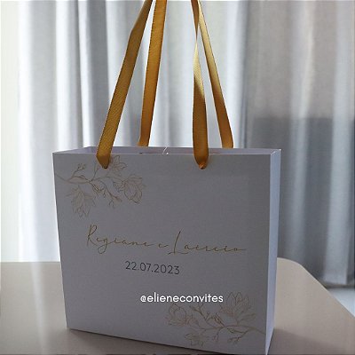 5 Sacolas Convite Minimalista para Padrinhos – Elegância e Exclusividade!