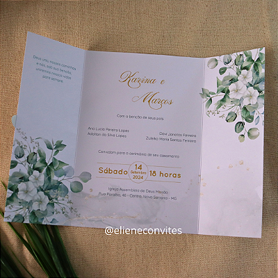 Convite de Casamento Verde