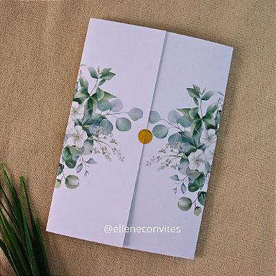 Convite de Casamento Verde - 50 unidades