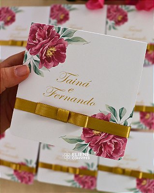 5 Caixas Convite para Padrinhos de Casamento – Personalizadas na Cor da Paleta do Seu Casamento (R$25,90 cada)