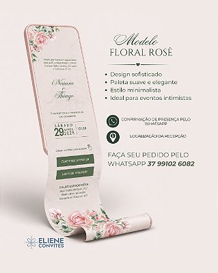 Convite de Casamento Interativo Premium em PDF – Rosé