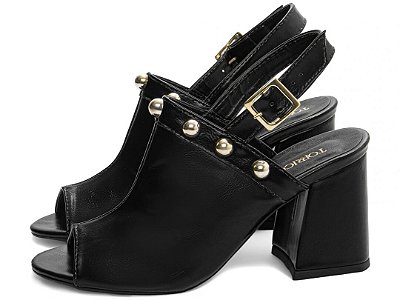 Sandália Ankle Boot Feminina Slato Bloco Grosso Preto Torricella AVS 776A