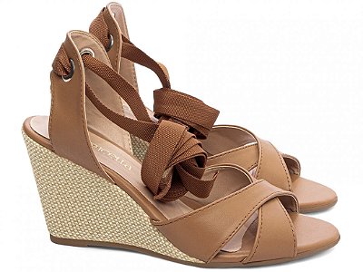 Sandália Plataforma de Cunha Anabela Caramelo Torricella AVS 4072B