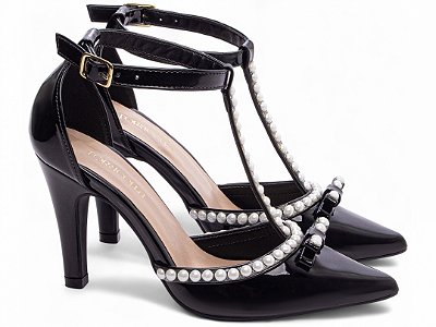 Sapato Scarpin Preto Salto Alto Fino Torricella AVS 66058C