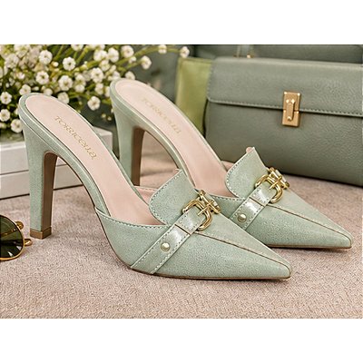 Sapato Scarpin Mule Salto Alto Napa Verde Torricella AVS 67055E