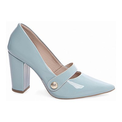 Sapato Scarpin Salto Alto Quadrado Azul Torricella AVS 65-13D