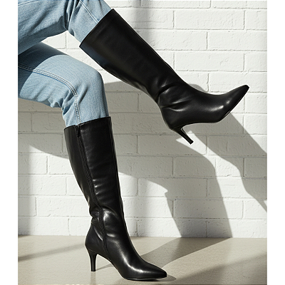 Bota Feminina Torricella Social Cano Alto Longo Salto Fino Preto AVS 1.958-7A