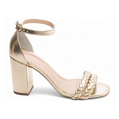Sandália Feminina Salto Grosso Ouro Torricella AVS FST033J
