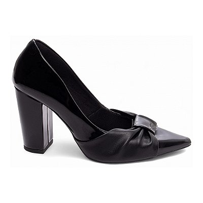 Sapato Scarpin Grosso Verniz Preto Torricella AVS 65-10A