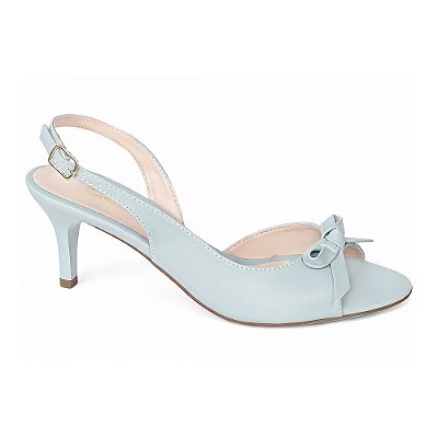 Sandália Slingback com Laço Salto Médio Fino Azul Torricella AVS 200.37C
