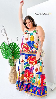 | Vestido Longo Flores Planet |