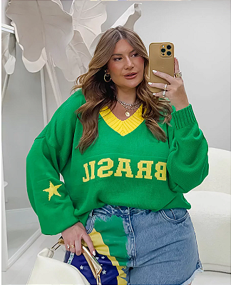 Blusa Tricot Brasil Star