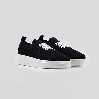 Tênis Knit Preto e Branco Labellamafia