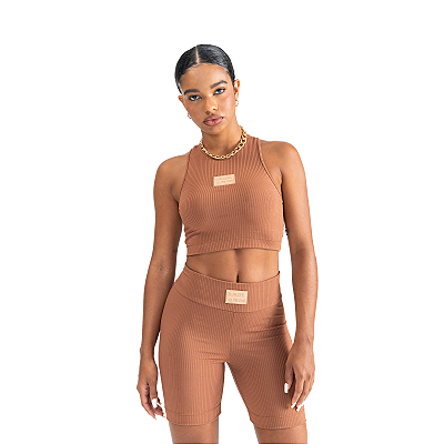 Short Canelado Must Have Labellamadia Marrom