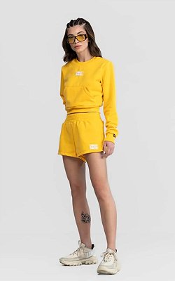 Short Moletom Go On Amarelo Labellamafia