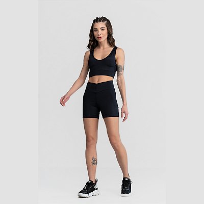 Conjunto Top e Short Malha Go On Preto Labellamafia