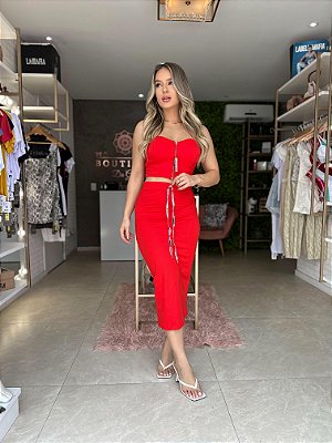 Conjunto Vermelho Esportivo Maria Gueixa