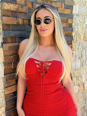 VESTIDO MIDI RED LIPS MG