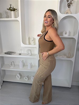 BODY MAIO CANELADO ZIPER MARIA GUEIXA