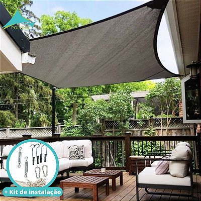 Tela Toldo de Sombreamento Prata 2x2 +Kit de instalação