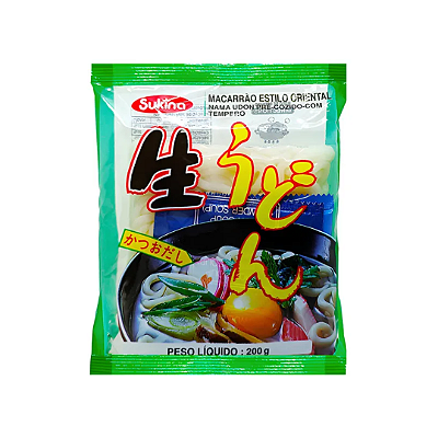 Udon Macarrão Estilo Oriental Nama Udon Pre-Cozido Com Tempero Sukina 200g
