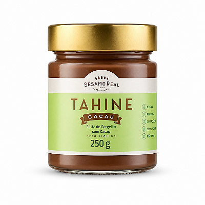 Tahine Pasta de Gergelim com Cacau Vegano Sésamo Real 250g Sem Glúten
