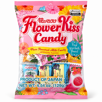 Bala Flower Kiss Candy Kasugai Sabor Flor 129g