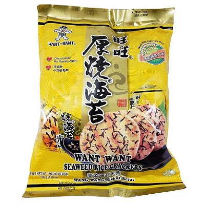 Biscoito De Arroz Want Want Sembei Com Nori Alga Marinha 136G - Want Foods